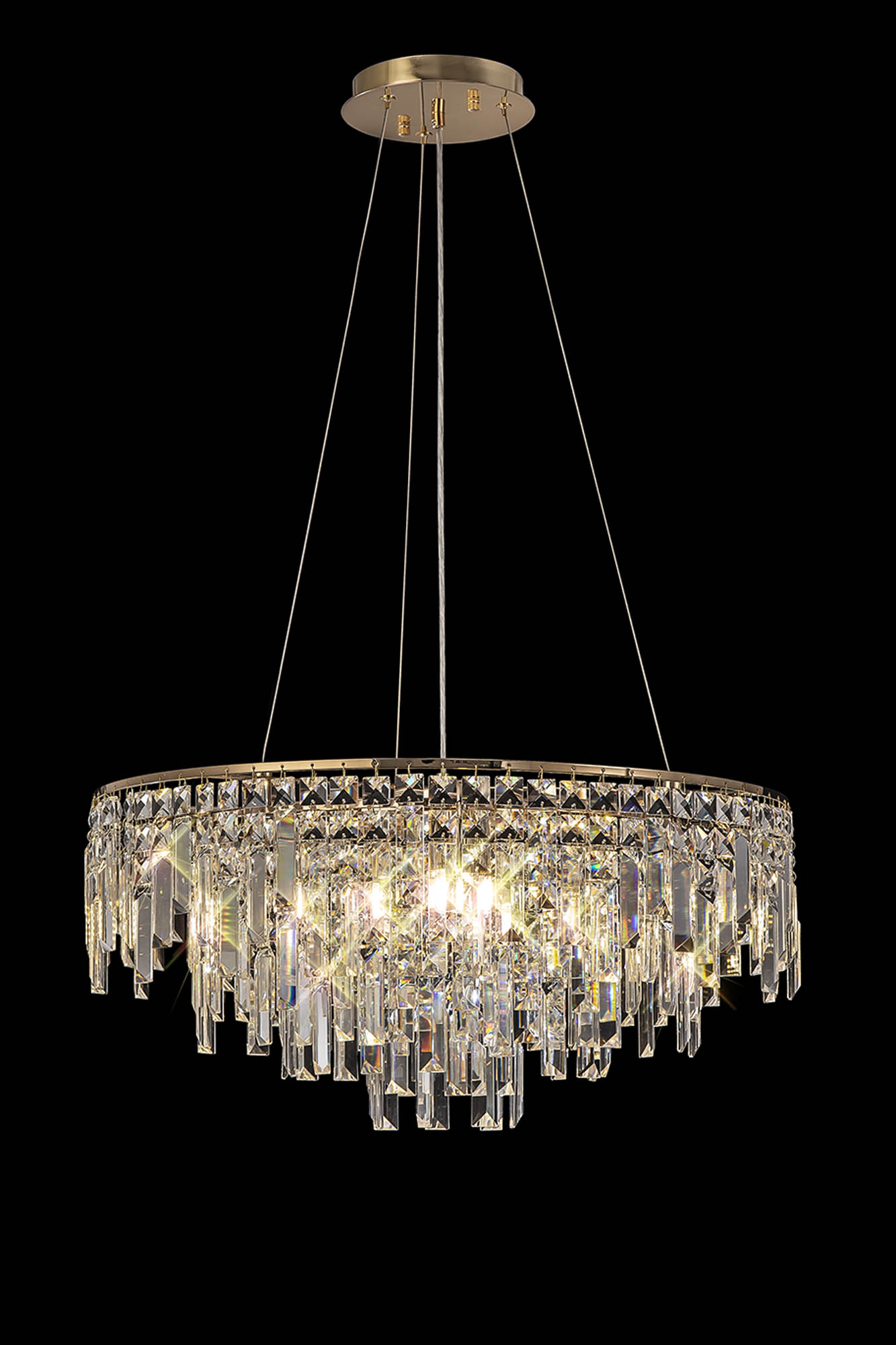 IL31816  Maddison Crystal Pendant 8 Light French Gold